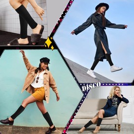 ecdiykit Leg Warmers for Women Winter, Fashion Leg Warmers 80s, Women's Leg Warmer Accessories for Party Sports Yoga (Black)