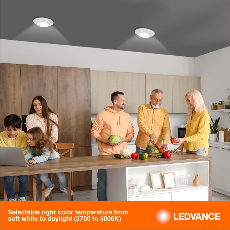 LEDVANCE 16W LED Light Disk, 5 CCT 2700/3000/3500/4000/5000K, Dimmable, 1200