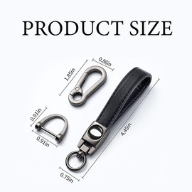 1 PCS Leather Car Keychain - Premium Keyring Compatible with Car Keychains,360 Degree Rotatable with Anti-Lost D-Ring,Screwdriver,Universal Key Chains for Key Fobs for Men and Women