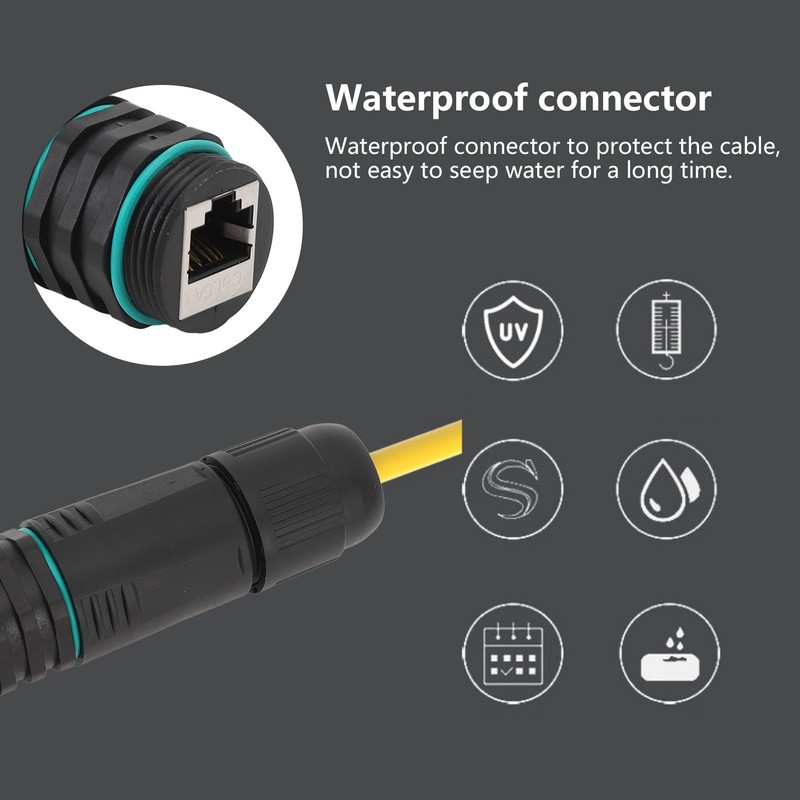 IP68 Waterproof RJ45 Coupler 1000Mbps Female to Female Ethernet Adapter