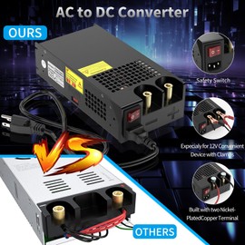 AC to DC Converter 800W 66.7A, 12V Power Supply 110V AC to 12V DC Converter Adapter Switch Transformer for RV, Radio/Car Stereos, LED Strip, Travel, Computer Project, 3D Printer