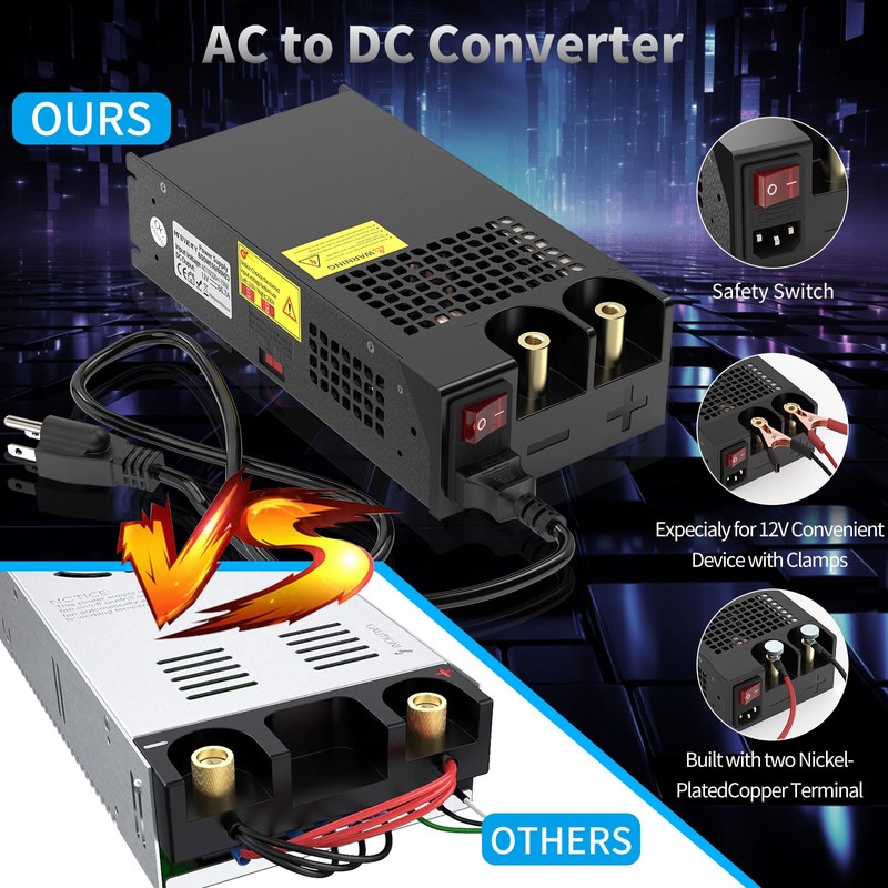AC to DC Converter 800W 66.7A, 12V Power Supply 110V