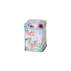 Tropical Paradise - Retro/Vintage Style Square Tea Caddy/Kitchen Storage Tin (100 g)