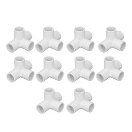 4 Way Elbow Fittings, 10PCS 4 Way Side Fittings,Pipe Fitting Connectors PVC 0.8in Pipe Splice 4 Way Elbow Fitting for Funniture Tent, Tee Fittings (White)