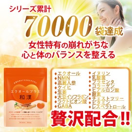 エクオールプラス和漢 エクオール イソフラボン NMN 高麗人参 GABA イヌリン ３種類の和漢成分と２４種類の美容成分配合 国内製造 90粒 30日分 2袋セット