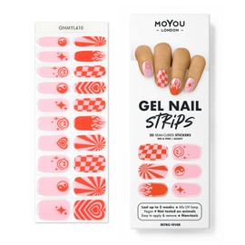 MOYOU LONDON Semi Cured Gel Nail Strips - 20 Pcs. Nail Wraps for Salon-Quality Manicure - Works with Any UV Lamp - Easy to Apply, Trim, & Remove Gel Stickers
