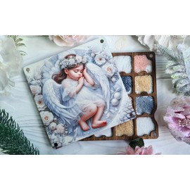 AllAboutEmbroideryUA Wooden Beads Organizer, Beads storage, Beads holder, Diamond painting accessories storage box, Needlework casket, bead keeper, Storage Divider Box (Angel)