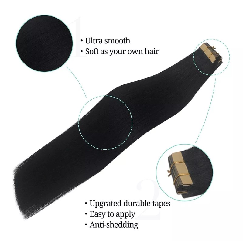 Doores Extensiones Cabello Natural 16in 20pz 50gr Negro Jet