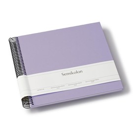 Semikolon 370001 Spiral Album Economy Medium 23 x 22.3 cm Photo Album 40 Pages Cream White Photo Book Lilac Silk Purple