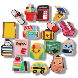 MOKADON 16 Pcs Back To School shoe charms, Learning Tools Shoe Charms, Shoe Decoration Party Gifts For Boys Girls Kids, Women.