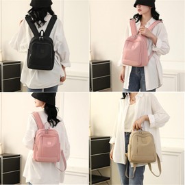 Wafybsre Mini Backpack for Women Small Lightweight Nylon Stylish Travel Backpack Purse Shoulder Bag Cute Daypack, black