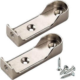 bricoleva.it Closet Rail Bracket, Side Hose Holder Kit for Oval Clothes Rail - Center Bar Not Included