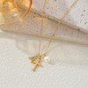 Initial Pearl Cross Necklace for Women Teen,First Communion Baptism Confirmation