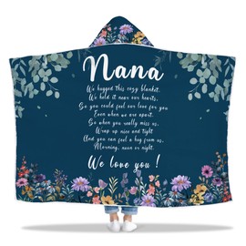 Taesun Nana Gifts, Mothers Day Nana Gift from Grandkids Wearable Blanket, Great Nana Hoodie Blanket, Thoughtful Nana Hooded Blanket 47x72 in for Birthday, Grandparents Day