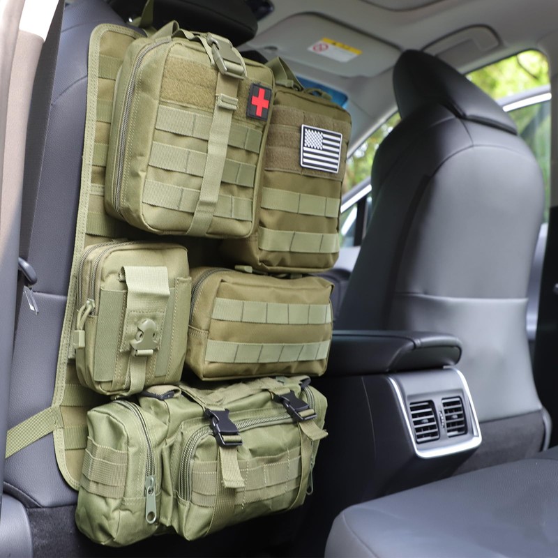 tactical car seat back organizer and storage truck seat covers