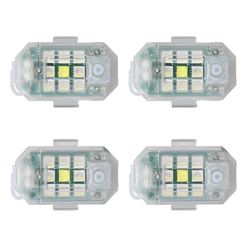 4Pcs LED Strobe Light High Brightness Waterproof Portable Wireless Flashing