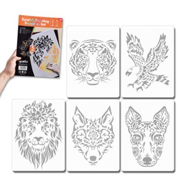 QINXUANGE 11PCS Scratch Art Scratch,templates for Crafts, Rainbow Painting Sketch Paper,Scratch Art for Adult and Kid,A4 Size, No Paint Needed, Beginner-Friendly Creative Set