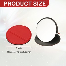 uxcell Small Round Pocket Mirror for Purse, 3 Inch Stainless Steel Compact Makeup Mirror with Leather Case, Travel Mirror Handheld Mirror for Women, Girls, Purse, Gift(Red)