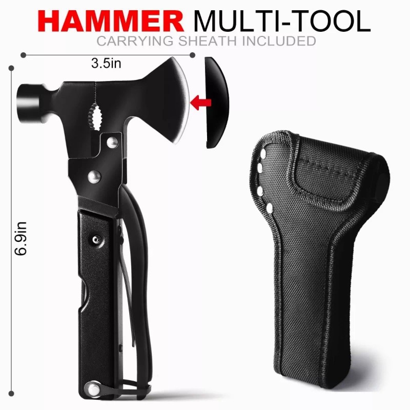 Burkey Multiherramienta Portatil Martillo Y Hacha 14 En 1 Con