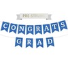 Graduation Banner Pre-strung Congrats Grad Banner Blue Glittering Process Paper