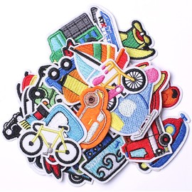 Harsgs Embroidered Car Patches, Cute Car and Vehicle Iron on/Sew on Patches Applique for Clothes, Dress, Hat, Jeans, Backpacks, DIY Accessories (Pack of 30)