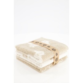 Cawö Home Wash Cloths We Love Dogs Mix 6249 Natural Beige 33 30 x 30 cm