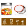 Ieavier 6 PACK Wide Mouth Mason Jars 16oz with Airtight