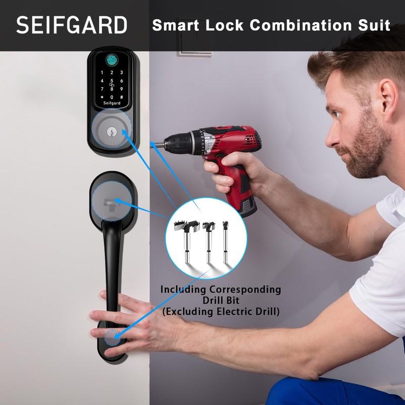 Keyless Entry Door Lock with Handle Set, Smart Door Lock