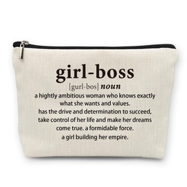 huester Girl Boss Gifts Makeup Bag, Girl Boss Lady Gifts for Women, Gifts for Girl Boss Lady Women Female, Boss Day Gifts Cosmetic Bag Travel Makeup Make Up Bag Pouch for Girl Lady Boss Women