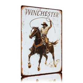 WIZYXQ Winchester Cowboy Metal Sign Vintage Tin Sign Funny Wall Decor for Bar Pubs Home Kitchen Bedroom12×8 Inch