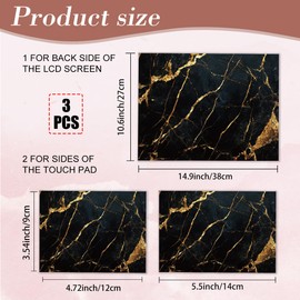 PLIGREAT Black Gold Marble Laptop Skin Sticker Decals Fits 12" 13" 13.3" 14" 15 inch Laptop Universal Removable Vinyl Notebook Art Protector Netbook PC Cover Decal