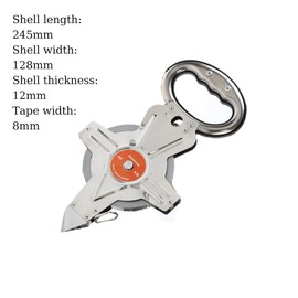 30m Open Reel Tape Measure, Portable Metric Tape Precision Measuring Tool with Stainless Steel Frame & Handle