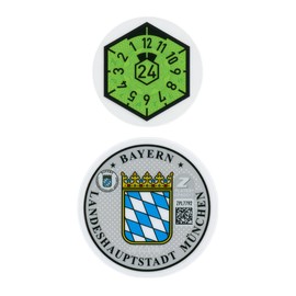 Munich German License Plate Registration Seal - Überlegen by Z Plates (Front Set, 2024)