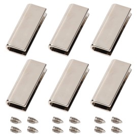 GORGECRAFT 6 Sets Belt Tip with Screw Belt Buckle End Tip 1 Inch Webbing Tip Strap End Caps for Webbing Belt Belt Clip Repair Belt Ending DIY Sewing Craft(Platinum)