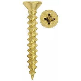 Romak 08224 Screw Pan Head Phillips Drive Brass Plated Timber Screw, 3G x 12 mm Size