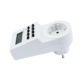 White Indoor Timer Socket with 8 Programming Options LCD Display 12/24H Mode