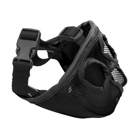 Short Snout Dog Muzzle- Adjustable Bulldog Muzzle Breathable Mesh Dog Mask for Biting Chewing Barking Training Licking and Grooming (M(11"-17"), Black)