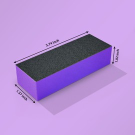 Morary Nail Buffer Sanding Block Polisher Buffing File 100/100/180 Grit for Acrylic Nail Art Kit Manicure Tools 5 PCS (Black Purple)