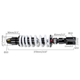 Unbranded 750lbs 370mm 14.5" Motorcycle Rear Shock Absorber Clevis Pit Bike 200cc 250cc