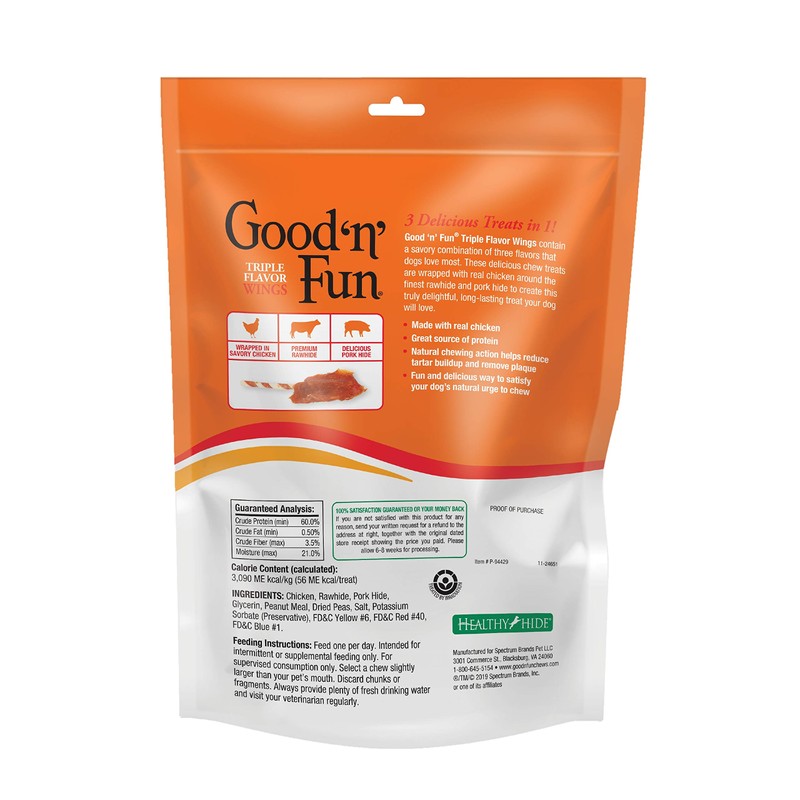Good'n'Fun Triple Flavor Wings Treats for Dogs