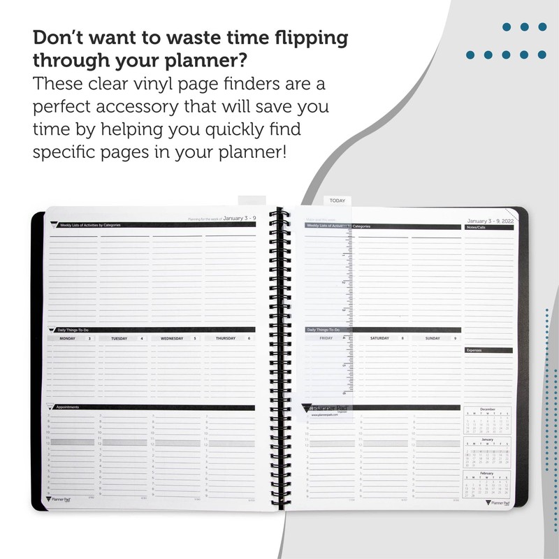Planner Pad Spiral Bound Page Finder Combo Pack, Executive Size,