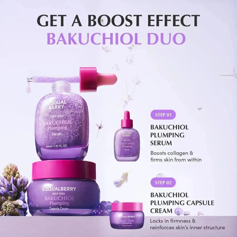 2pc Eqqualberry Suero Bakuchiol Plumping 30ml Antiedad