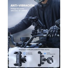 Lamicall Porta Celular para Moto Bicicleta - Antivibracin [Dual Vibracin Amortiguador] Soporte Celular Bicicleta con Mejorado Monturas de Manillar... 