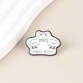 Goose Bumps Bird Pun Enamel Pin, Silly Goose Meme Pin Brooch, Punny Gift For Geese Lover Birdwatcher Joke Lover, Animal Pun Brooches, Wordplay Joke Lapel Badge, Honk Meme Accessories