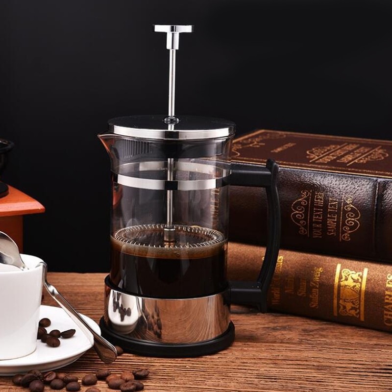 Stainless Steel Glass Coffee Pot French Press Filter Pot Household
