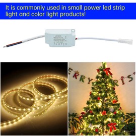 Qimoo 1-3W LED Driver, Constant Current 300mA AC 85-265V Output 6-12V SM Male Connector External Power Supply Rectifier Transformer for LED Ceiling Light