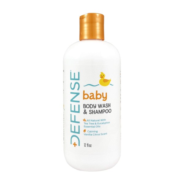 Defense Soap Baby Body Wash Moisturizer & Shampoo with Citrus, Tea Tree, Eucalyptus, Jojoba, Aloe Vera, Olive & Coconut Oils