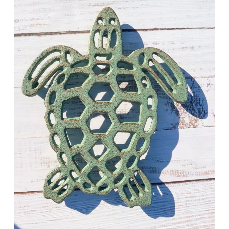 Ebros Gift Nautical Marine Verdigris Giant Sea Turtle Rustic Cast