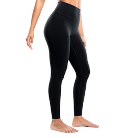 ENERBLOOM Workout Leggings for Women Yoga Pants High Waisted Athletic Full Length Tights Silky Feeling Soft Gym Activewear Lounge 28" Black Medium