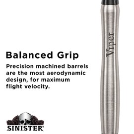 Viper Sinister 95% Tungsten Soft Tip Darts, Smooth Contoured Barrel, 18 Grams